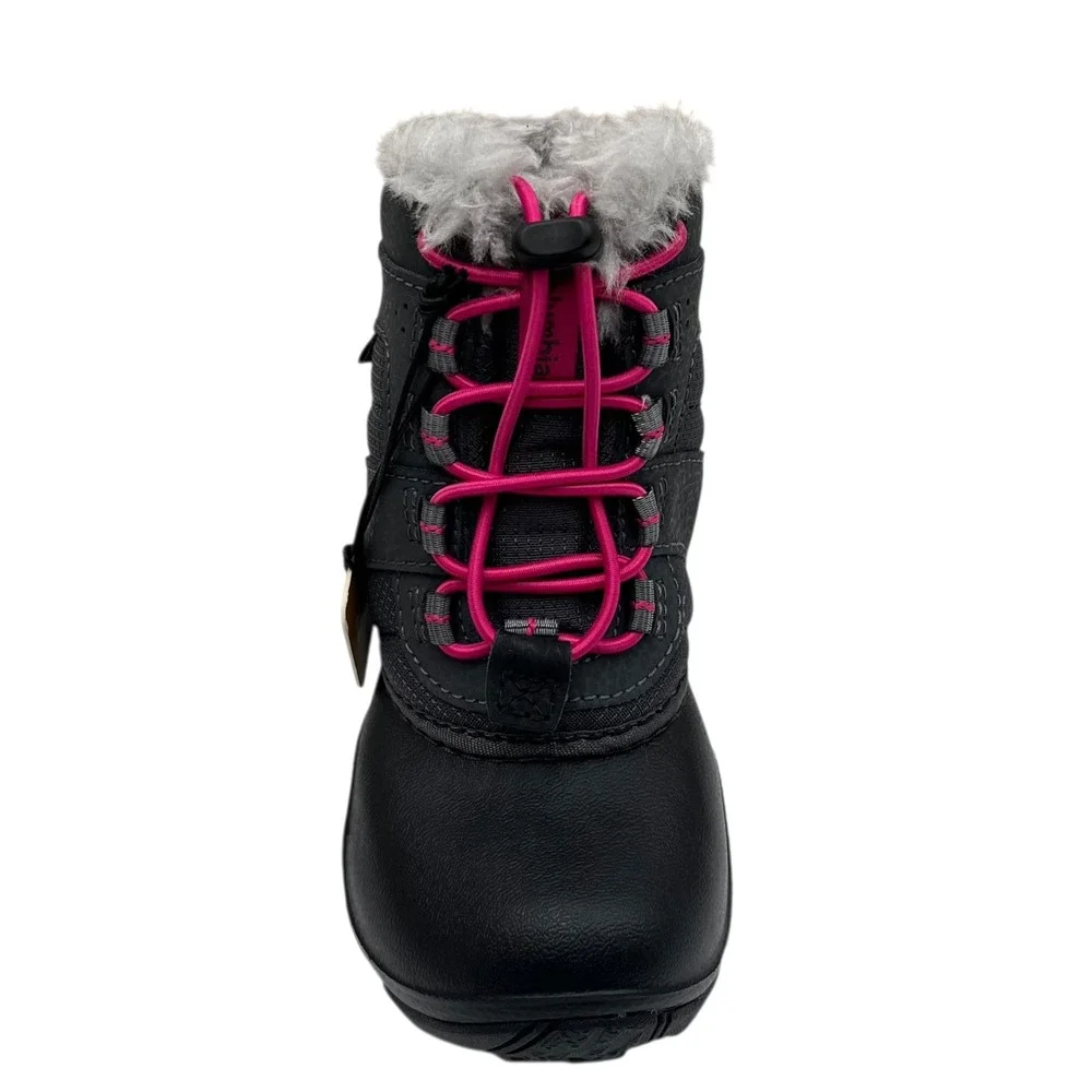 Columbia Rope Tow III Toddler Girls Waterproof Snow Boots Size 8 Pink Gray Black